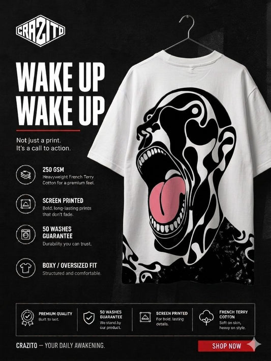 "WAKE UP TEE" Oversized T-Shirt