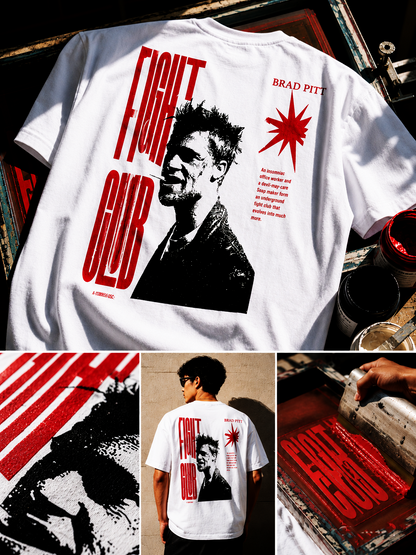 "PROJECT MAYHEM" BRAD PIT OVERZIED T SHIRT